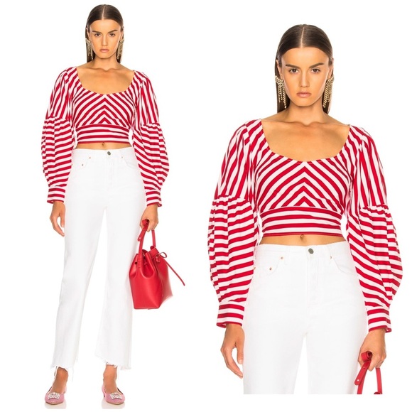 New! Rachel Comey Formentera Top in Red & White Stripes 🌹size 4 - Picture 1 of 14